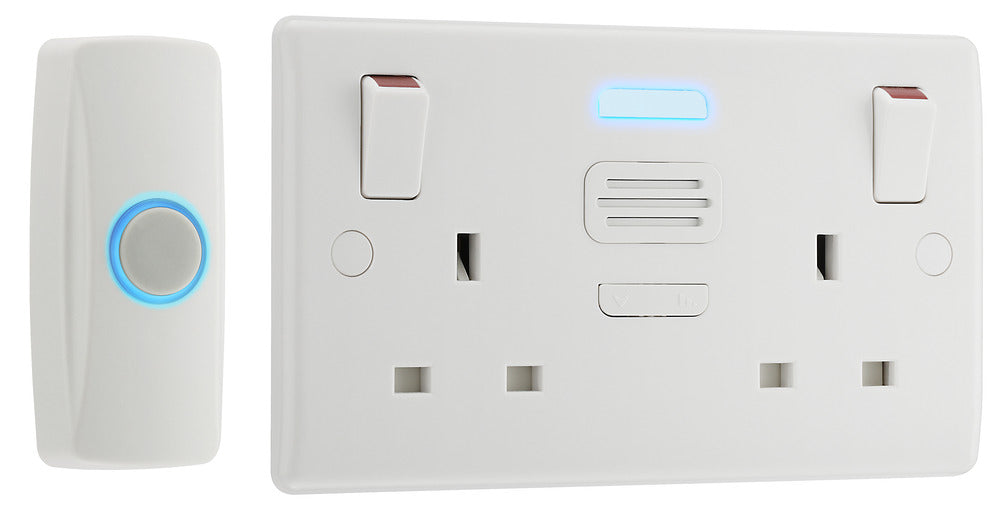 BG 822BELL White Round Edge 13A 2G Switched with Door Chime - westbasedirect.com