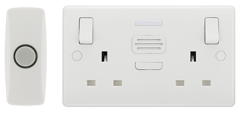 BG 822BELL White Round Edge 13A 2G Switched with Door Chime - westbasedirect.com