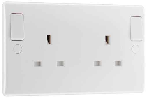 BG 822DPOB White Round Edge 13A DP Double Socket + Outboard Rockers - westbasedirect.com