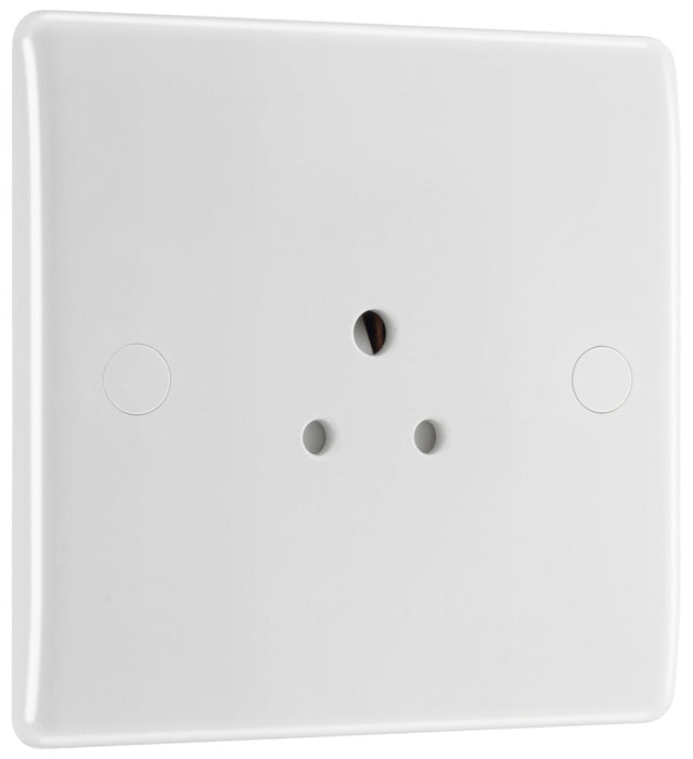 BG 828 White Round Edge Unswitched Round Pin Socket 2A - westbasedirect.com