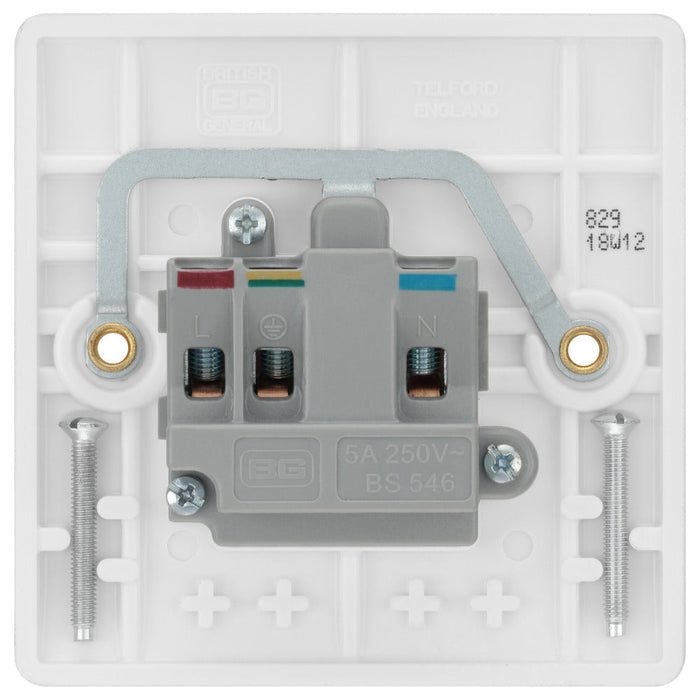 BG 829 White Round Edge Unswitched Round Pin Socket 5A - westbasedirect.com