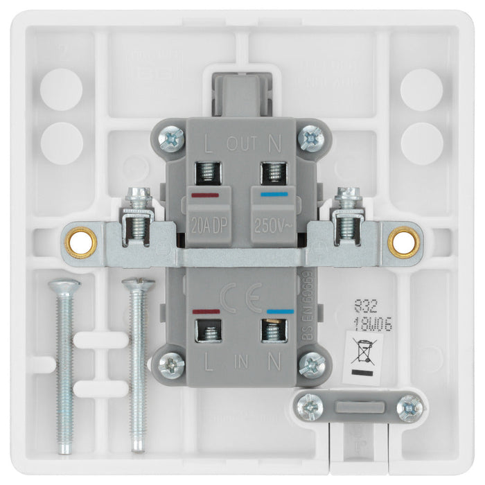 BG 832 White Round Edge 20A DP Switch + Cable Outlet - westbasedirect.com
