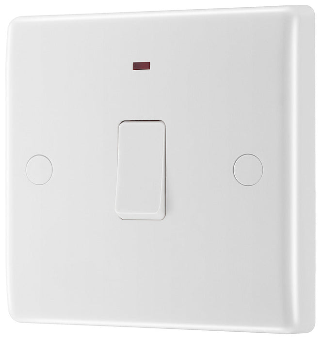 BG 833 White Round Edge 20A DP Switch + Neon + Cable Outlet - westbasedirect.com