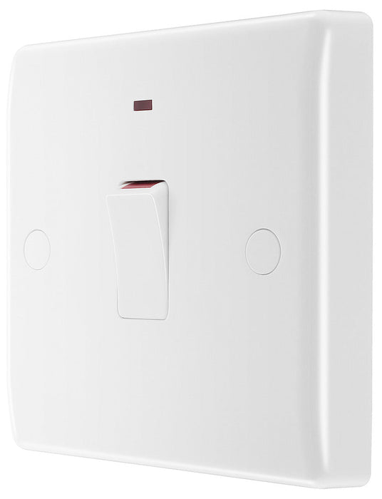 BG 833 White Round Edge 20A DP Switch + Neon + Cable Outlet - westbasedirect.com