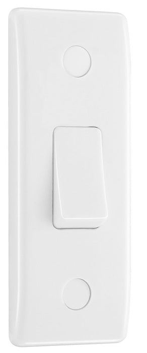 BG 847 White Round Edge 10A Single Architrave Switch - westbasedirect.com