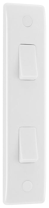 BG 848 White Round Edge 10A Double Architrave Switch - westbasedirect.com