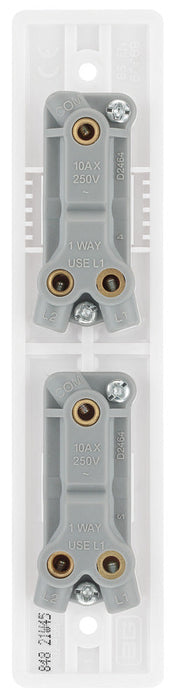BG 848 White Round Edge 10A Double Architrave Switch - westbasedirect.com