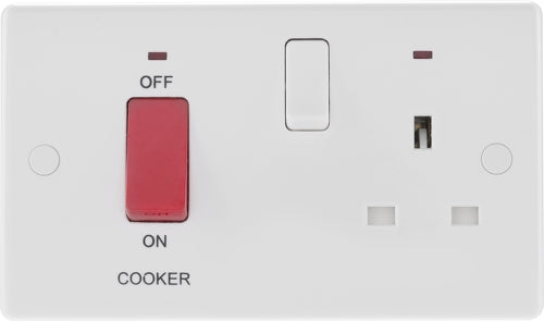 BG 970 White Square Edge DP Cooker + Socket + Neon - westbasedirect.com