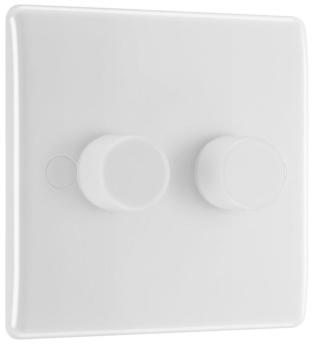 BG 882S/HC White Moulded Round Edge 2 Gang 2 Way Secondary Smart Dimmer Switch