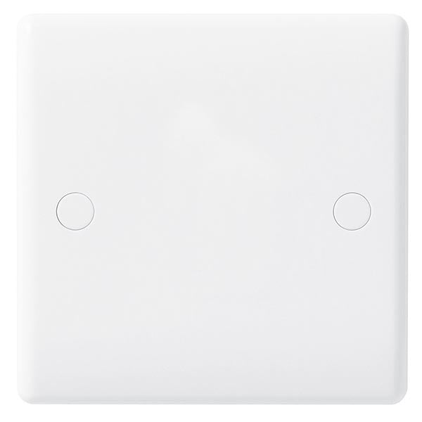 BG 894 White Round Edge Single Blanking Plate - westbasedirect.com