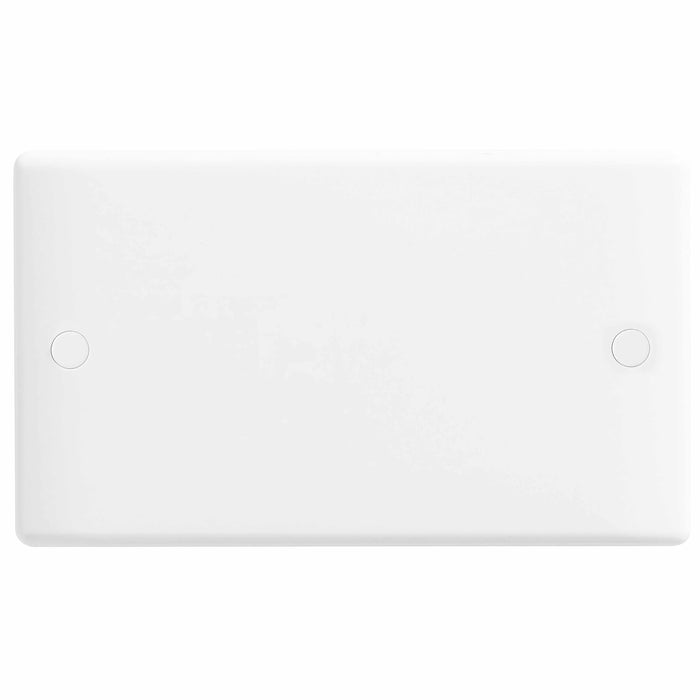 BG 895 White Round Edge Double Blanking Plate - westbasedirect.com