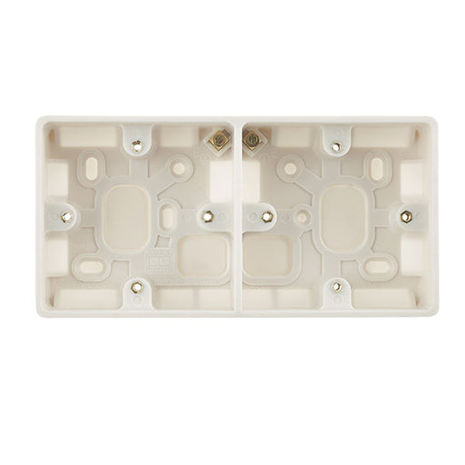 BG White Round Edge Dual Surface Pattress 37mm - westbasedirect.com