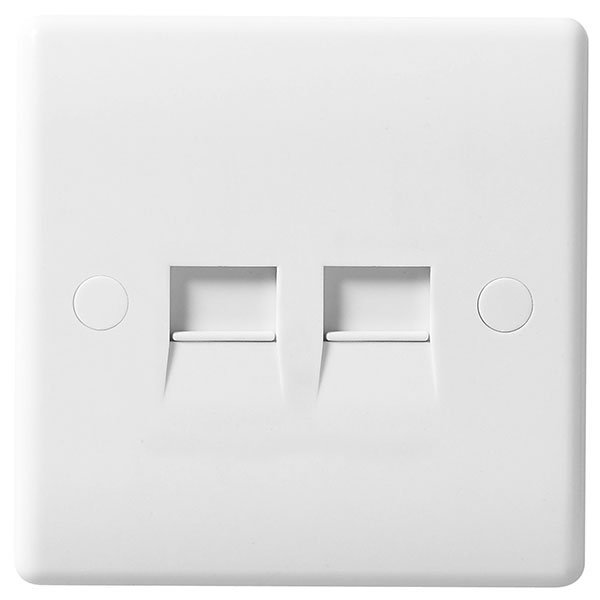 BG 8BTMI/2 White Round Edge Double Master Telephone Socket (IDC) - westbasedirect.com