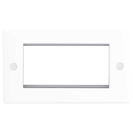 BG 8EMR4 White Round Edge Quad Euro Module Faceplate - westbasedirect.com