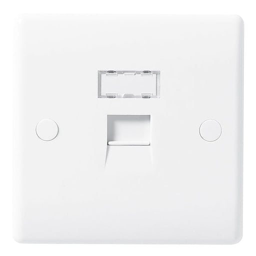 BG 8RJ45/1 White Round Edge RJ45 Single Data Outlet Socket (Screw) - westbasedirect.com