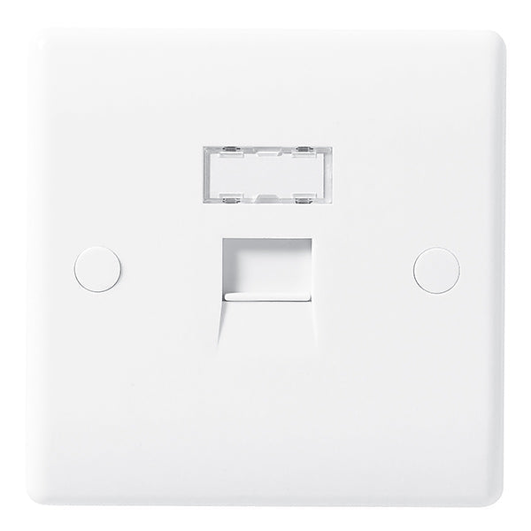 BG 8RJ45/1 White Round Edge RJ45 Single Data Outlet Socket (Screw) - westbasedirect.com