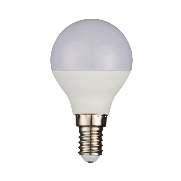 Saxby 90969 E14 LED Golf 5W Opal pc & matt white plastic & bright nickel plate 5W LED E14 Daylight White - westbasedirect.com