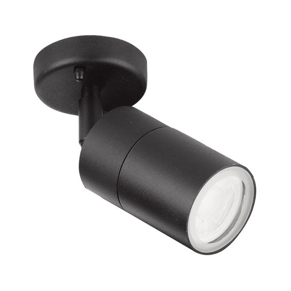 Aurora EN-WL1BLK 240V GU10 IP44 Aluminium Adjustable Wall Light Black - westbasedirect.com
