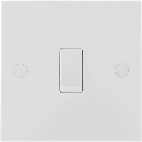 BG 912 White Square Edge Single Light Switch 10A - westbasedirect.com