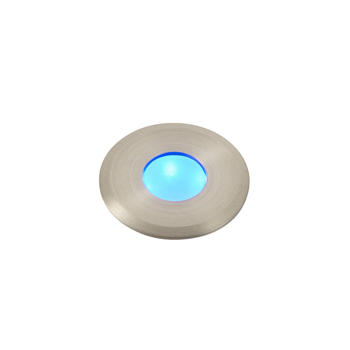 Saxby 91956 Hades blue IP67 1.2W Frosted pc & satin nickel effect plate 1.2W LED module (SMD 2835) Blue - westbasedirect.com