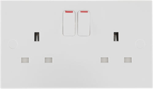 BG 922 White Square Edge 13A SP Double Socket - westbasedirect.com