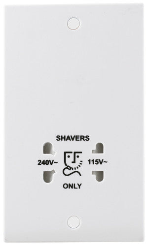 BG 940 White Square Edge Dual Voltage Shaver Socket - westbasedirect.com