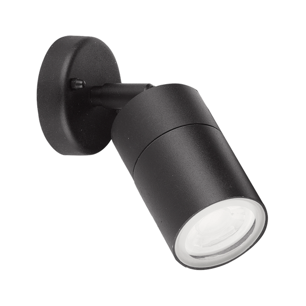 Aurora EN-WL1BLK 240V GU10 IP44 Aluminium Adjustable Wall Light Black - westbasedirect.com