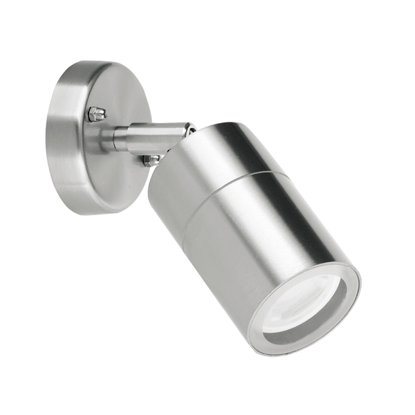 Aurora EN-WL1SS 240V GU10 IP44 Stainless Steel Adjustable Wall Light - westbasedirect.com