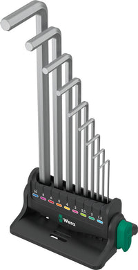Wera 05022102001 950/9 Hex-Plus 8, L-key set, metric, chrome-plated