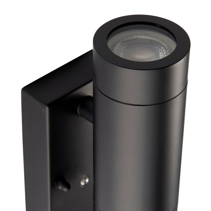 Saxby 95555 Palin photocell IP44 7W Matt black paint & clear glass 2 x 7W LED GU10 (Required) - westbasedirect.com