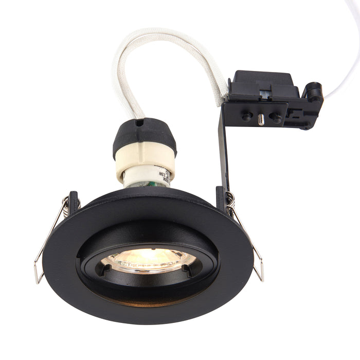 Saxby 95919 Cast tilt 50W Matt black paint 50W GU10 reflector (Required) - westbasedirect.com