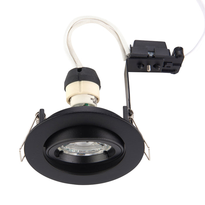 Saxby 95919 Cast tilt 50W Matt black paint 50W GU10 reflector (Required) - westbasedirect.com