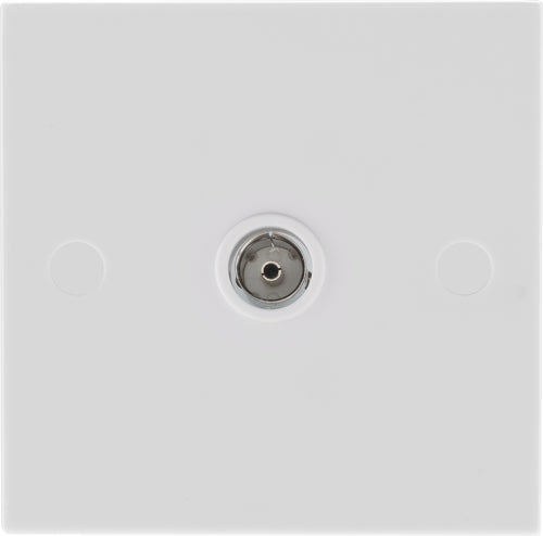 BG 962 White Square Edge Isolated TV Aerial Socket - Grey Insert - westbasedirect.com