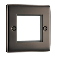 BG NBNEMS2 Nexus Metal Twin Euro Module Faceplate - Black Nickel