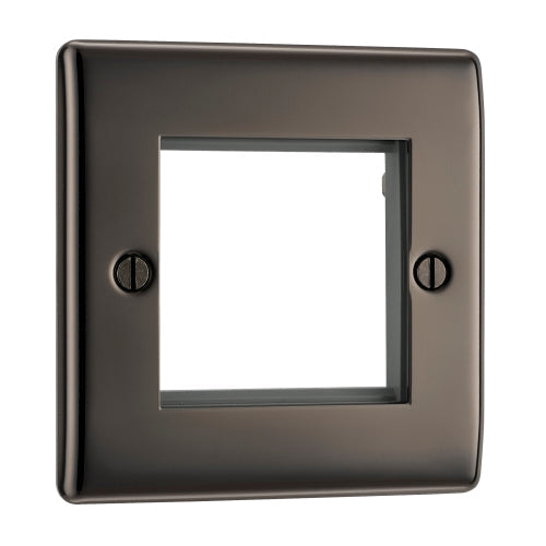 BG NBNEMS2 Nexus Metal Twin Euro Module Faceplate - Black Nickel - westbasedirect.com