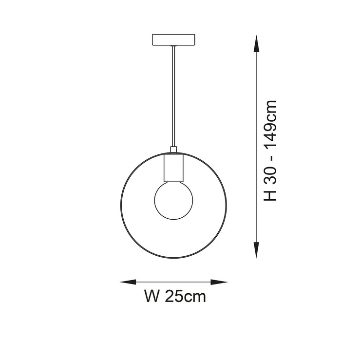 Endon 97664 Hoop 1lt Pendant Brushed brass, nickel & copper plate 10W LED E27 (Required) - westbasedirect.com