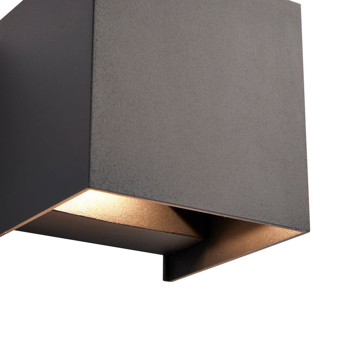 Saxby 97824 Glover CCT 2lt wall IP44 5.5W Matt black paint & clear glass 2 x 5.5W LED module (SMD 3030) CCT - westbasedirect.com