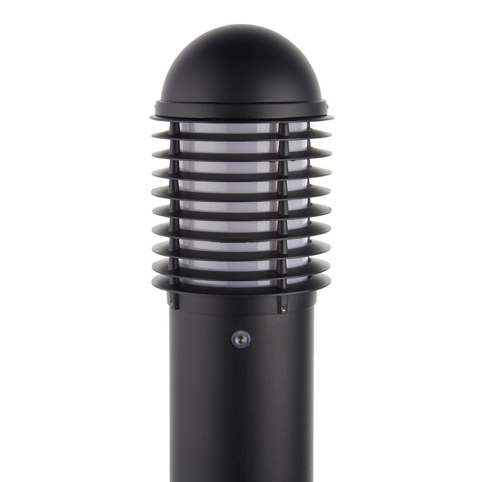 Saxby 97853 Louvre Photocell bollard IP44 15W Matt black paint & opal pc 15W LED E27 (Required) - westbasedirect.com