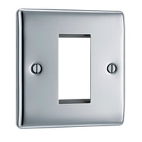 BG NPCEMS1 Nexus Metal Single Euro Module Faceplate - Polished Chrome