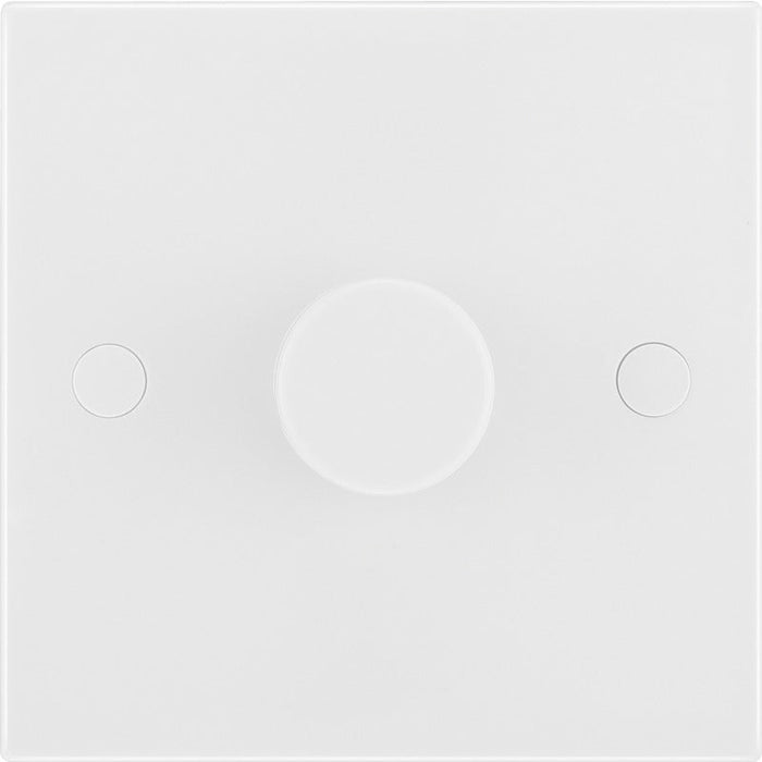 BG 981 White Square Edge 2-Way Single Trailing Edge Dimmer Push On/Off - westbasedirect.com