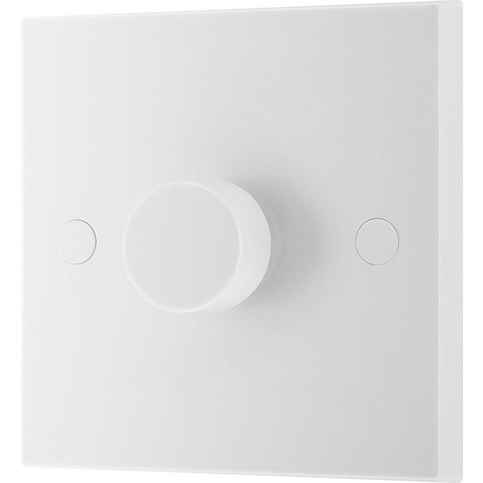 BG 981 White Square Edge 2-Way Single Trailing Edge Dimmer Push On/Off - westbasedirect.com