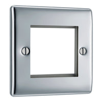 BG NPCEMS2 Nexus Metal Twin Euro Module Faceplate - Polished Chrome