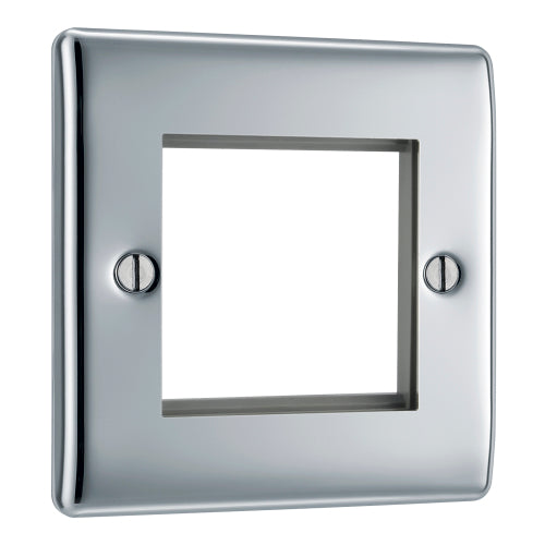 BG NPCEMS2 Nexus Metal Twin Euro Module Faceplate - Polished Chrome - westbasedirect.com