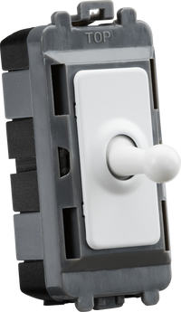 Knightsbridge GDM01TOGMW 20AX 1G 2-Way SP Grid Toggle Switch - Matt White