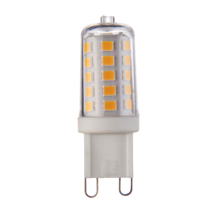 Saxby 98432 G9 LED SMD 320LM Dimmable 3.2W Clear & gloss white pc 3.2W LED G9 Warm White - westbasedirect.com