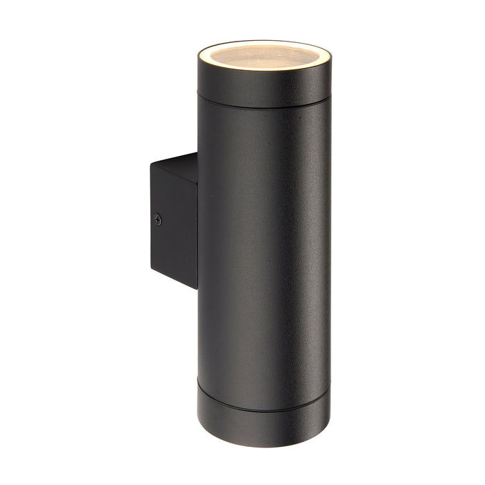 Saxby 98438 Palin XL IP44 7W Textured black paint & clear glass 2 x 7W LED GU10 (Required) - westbasedirect.com
