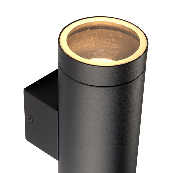 Saxby 98438 Palin XL IP44 7W Textured black paint & clear glass 2 x 7W LED GU10 (Required) - westbasedirect.com