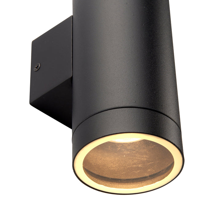 Saxby 98438 Palin XL IP44 7W Textured black paint & clear glass 2 x 7W LED GU10 (Required) - westbasedirect.com