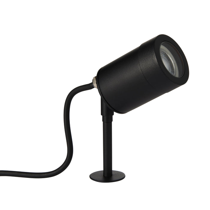 Saxby 98442 Odyssey spike IP65 7W Satin black paint & clear glass 7W LED GU10 (Required) - westbasedirect.com