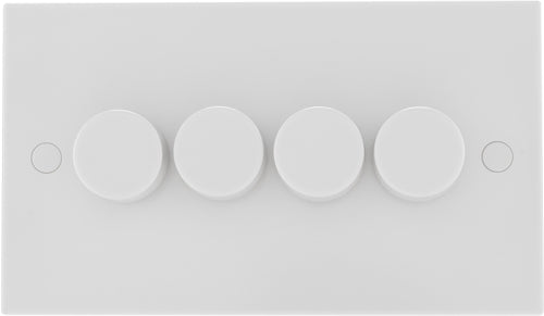 BG 984P White Square Edge 2-Way Quad Leading Edge Dimmer Push On/Off - westbasedirect.com